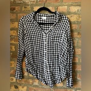 ABOUND black & white checkered button up